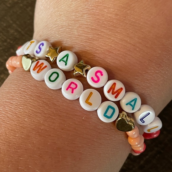 Its A Small World Disney inspired custom handmade bracelet stack set - Picture 4 of 5